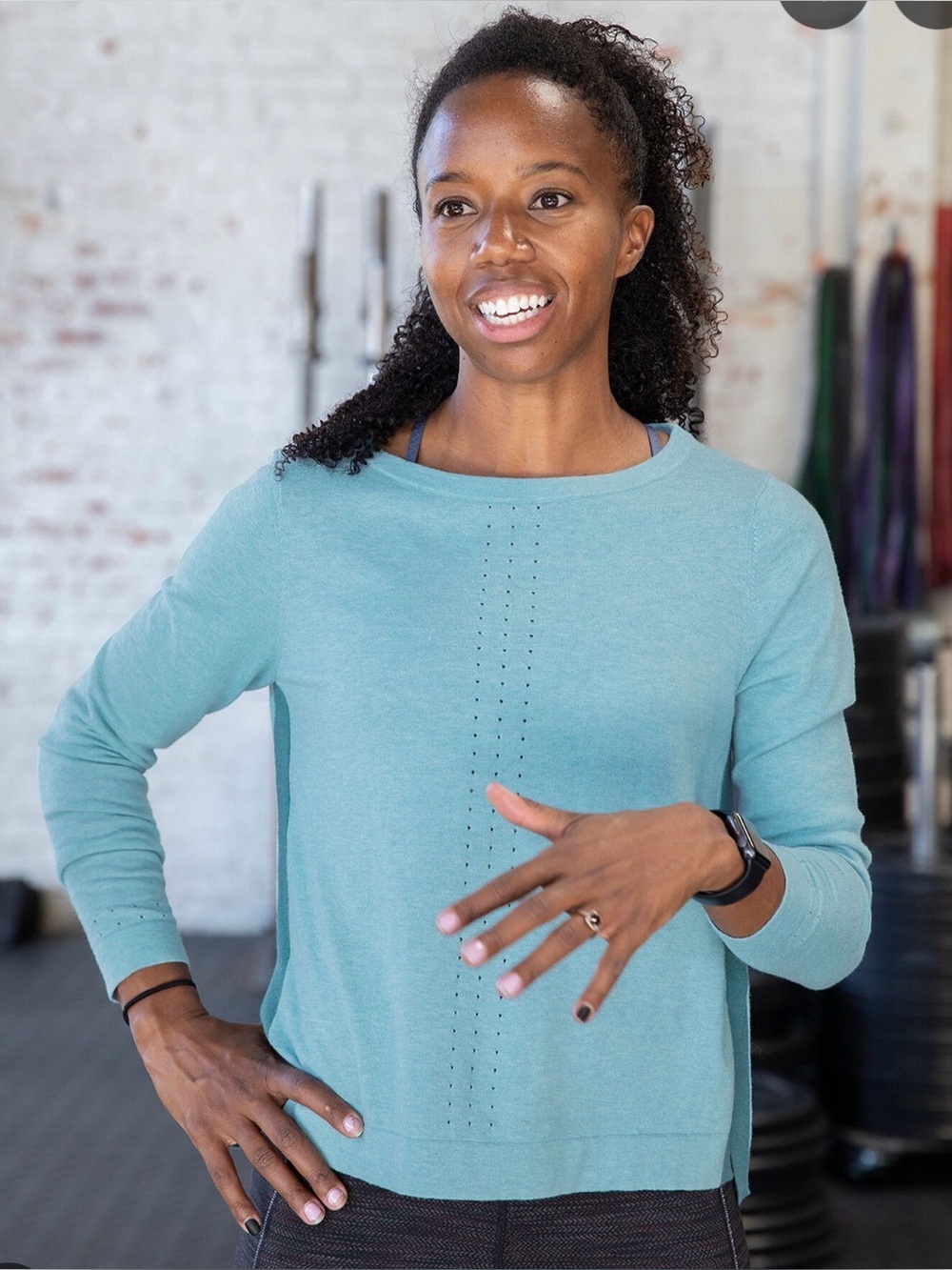 Title Nine Slack Tide Sweater in Seaglass Blue/Green Hue